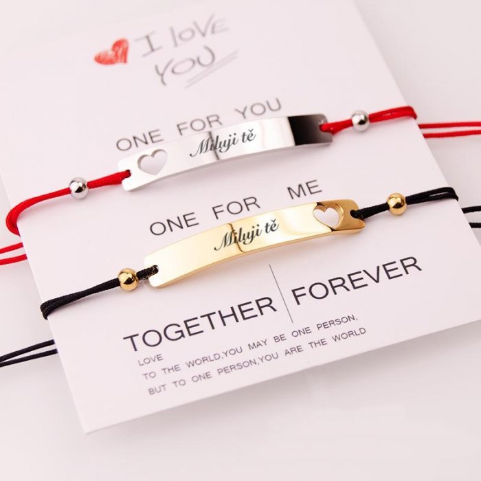 2x Náramek I LOVE YOU s vlastním textem