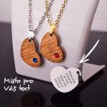 Srdíčko SWAROVSKI s exotickým dřevem a vlastním textem
