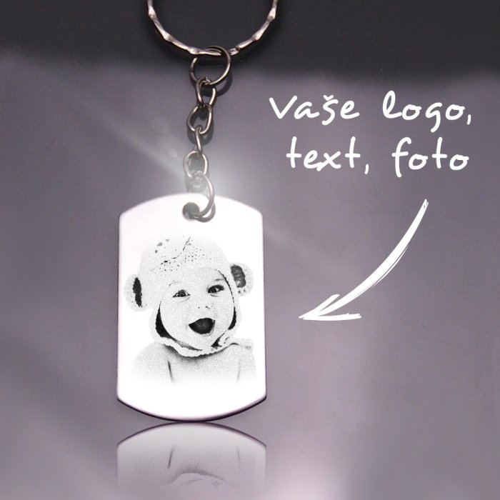 Klíčenka OVÁLEK lesk s vlastní fotkou a textem