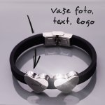 Náramek silikonový se srdíčky s vlastní fotkou nebo textem