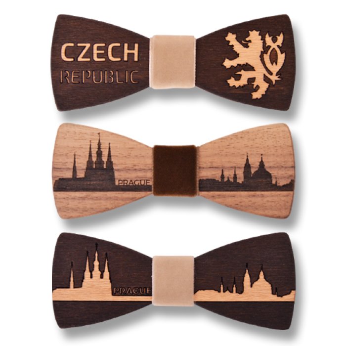 Dřevěný motýlek Praha s vlastním textem