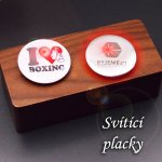 3 kusy Placky kovové svítící 5cm s vlastním potiskem